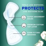 Always Pure Cotton Feminine Pads for Women, FlexFoam Pads with Wings, Size 4, Overnight Absorbency, Unscented, 60 Count (3 Packs of 20) - Image 3