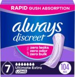 Always Discreet Adult Incontinence Pads for Women, Drier, 7 Drop Long Length, Ultra Absorbency, Pads for Bladder Control Management, Bladder Leaks, Overnight & Postpartum Pads, 104ct - Image 2